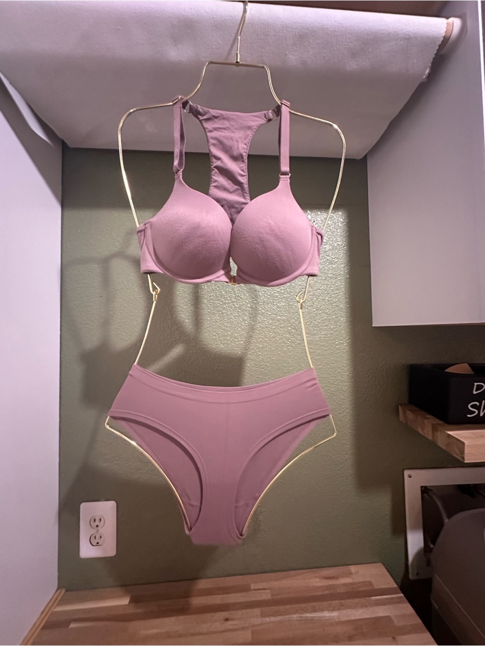 Joyspun Mauve Racerback Bikini Bra & Brief Set